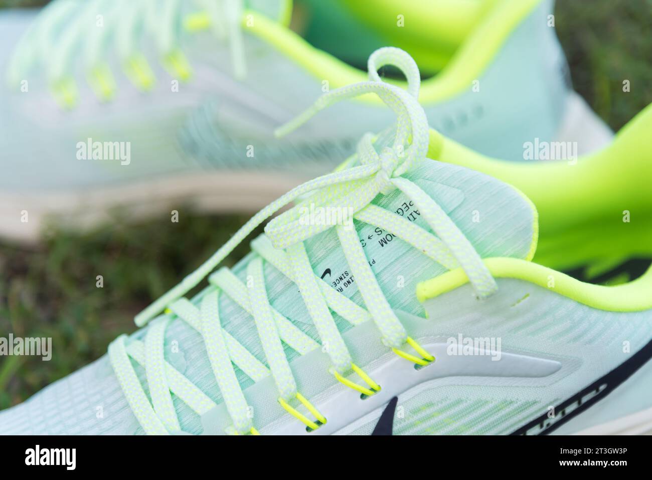 Bangkok, Thailandia - 15 ottobre 2023: Primo piano con le scarpe Nike pegasus 39 Ruuning Foto Stock