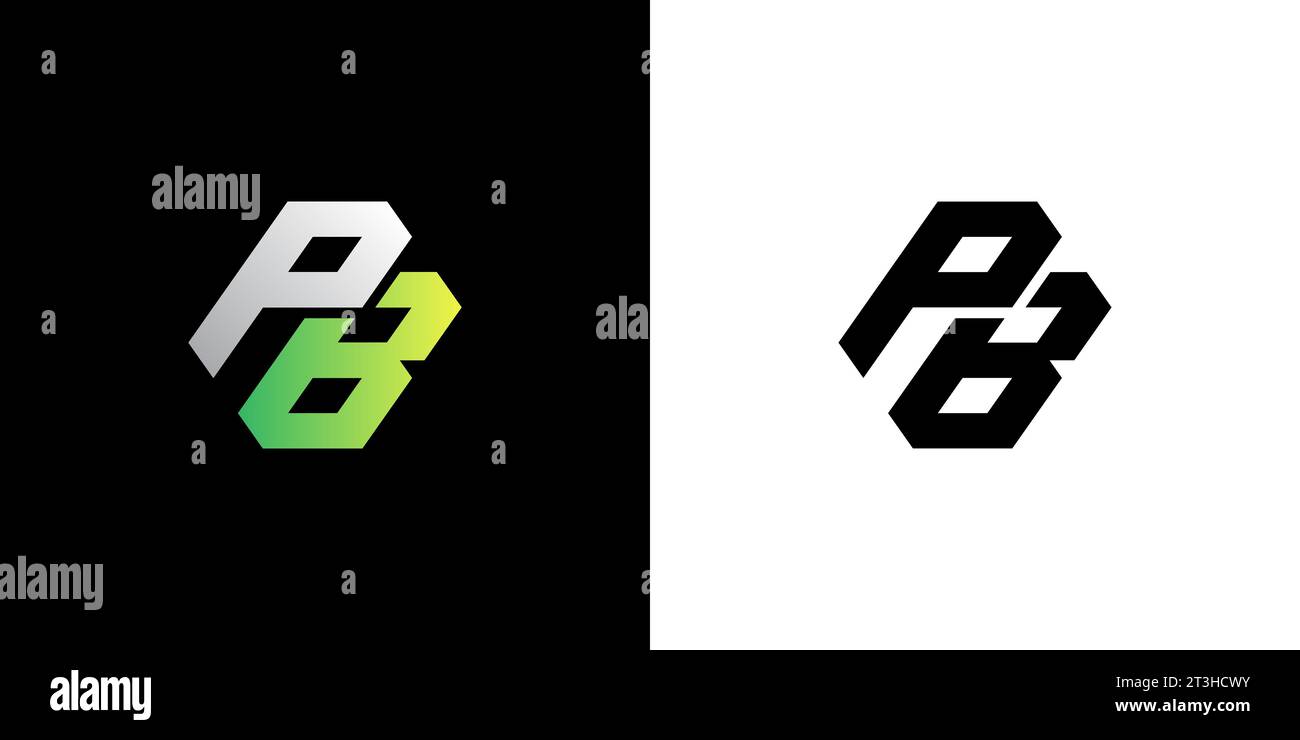 Logo PB, monogramma PB, logo PB iniziale, logo PB lettera, icona, vettore Illustrazione Vettoriale