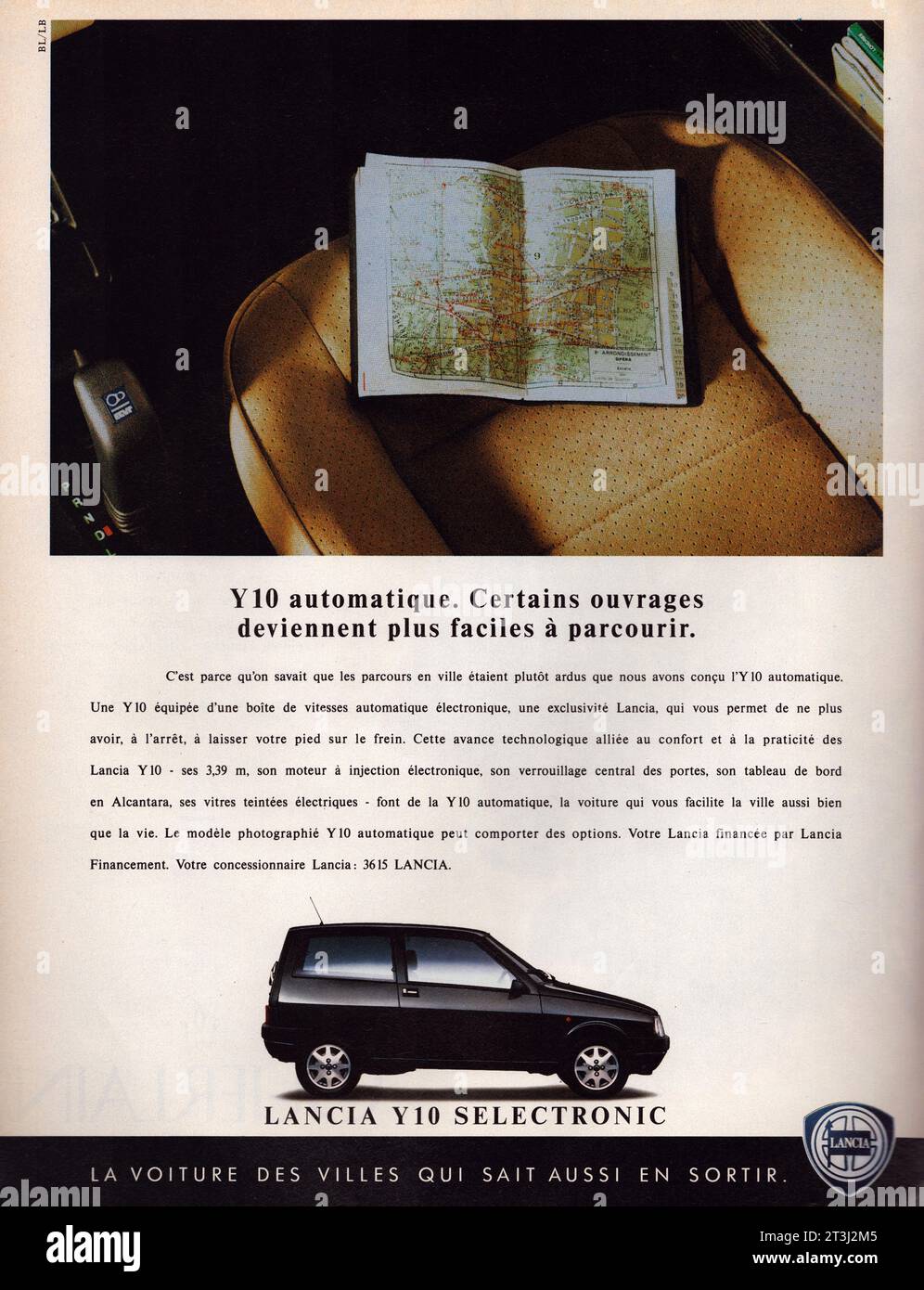 Lancia Y10 Selectronic 3615 Lancia commerciale Lancia Y10 pubblicità francese Foto Stock