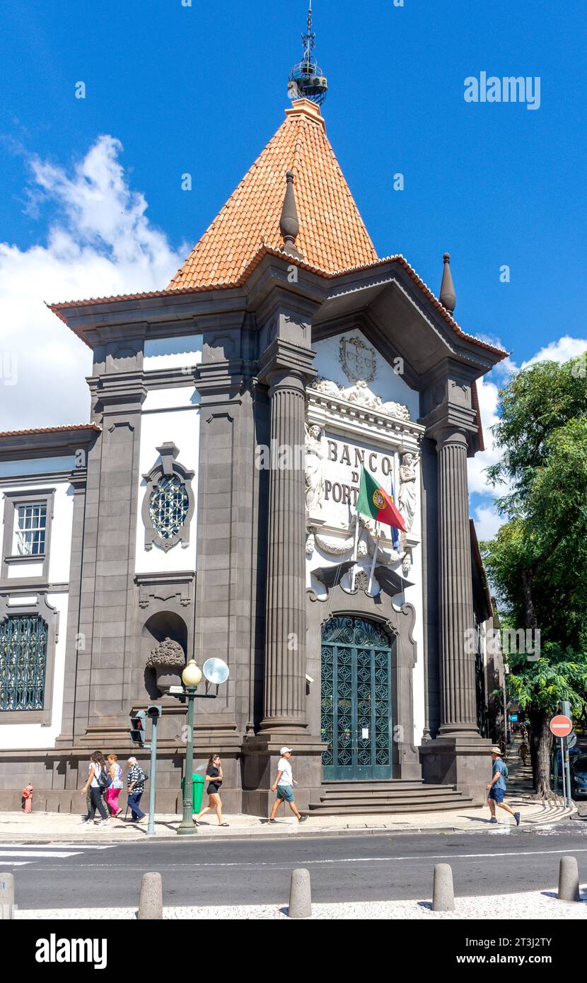 Banco de Portugal (la Banca del Portogallo), Avenue Arriaga, Funchal, Madeira, Portogallo Foto Stock