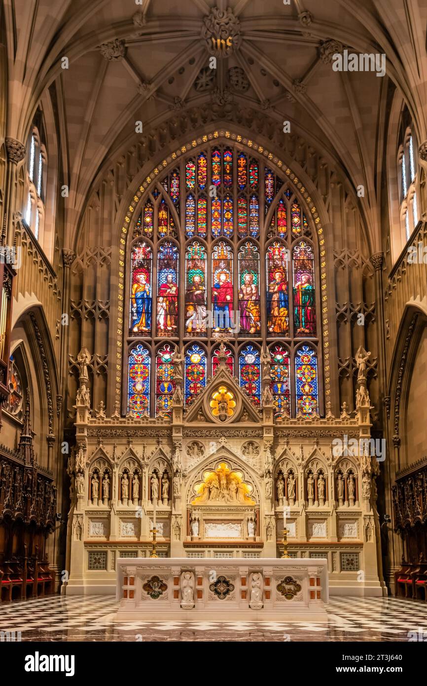 Trinity Church (a Wall Street) all'interno di New York City, USA Foto Stock