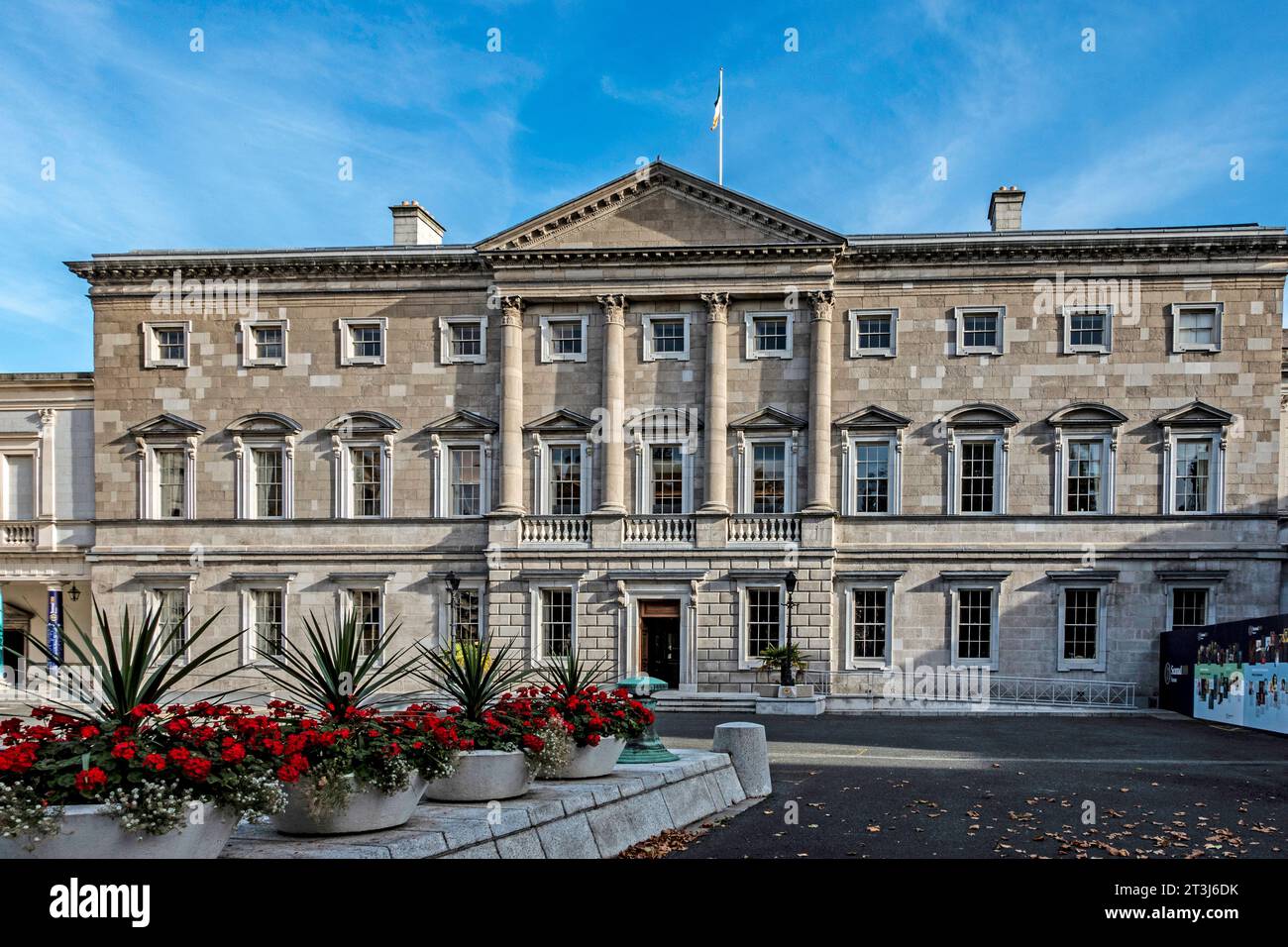 Leinster House, Kildare Street, Dublino, sede dell'Oireachtas, parlamento d'Irlanda. Foto Stock