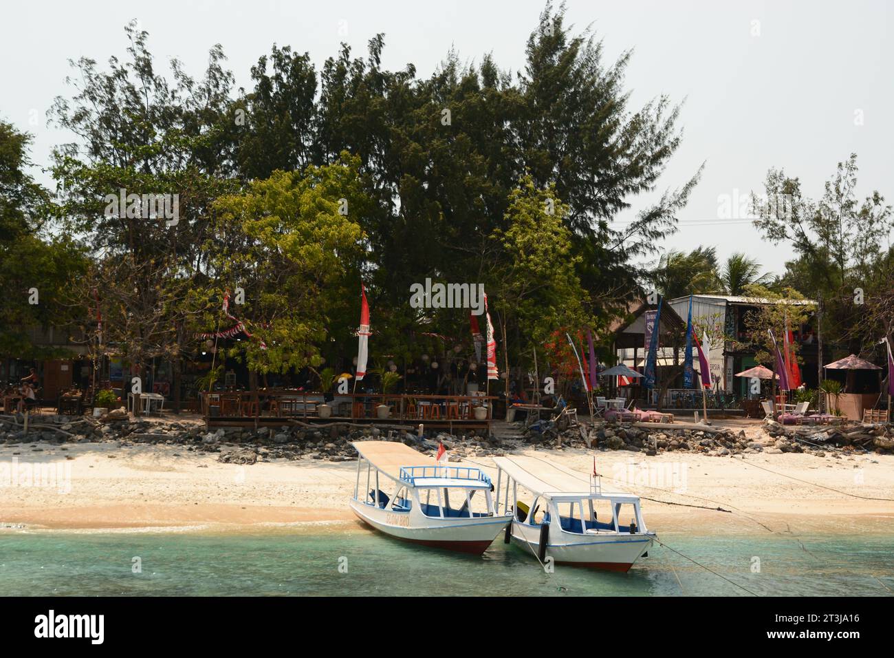 Spiaggia di Gili Trawangan. Isole Sunda minori. Provincia occidentale di Nusa Tenggara. Indonesia Foto Stock