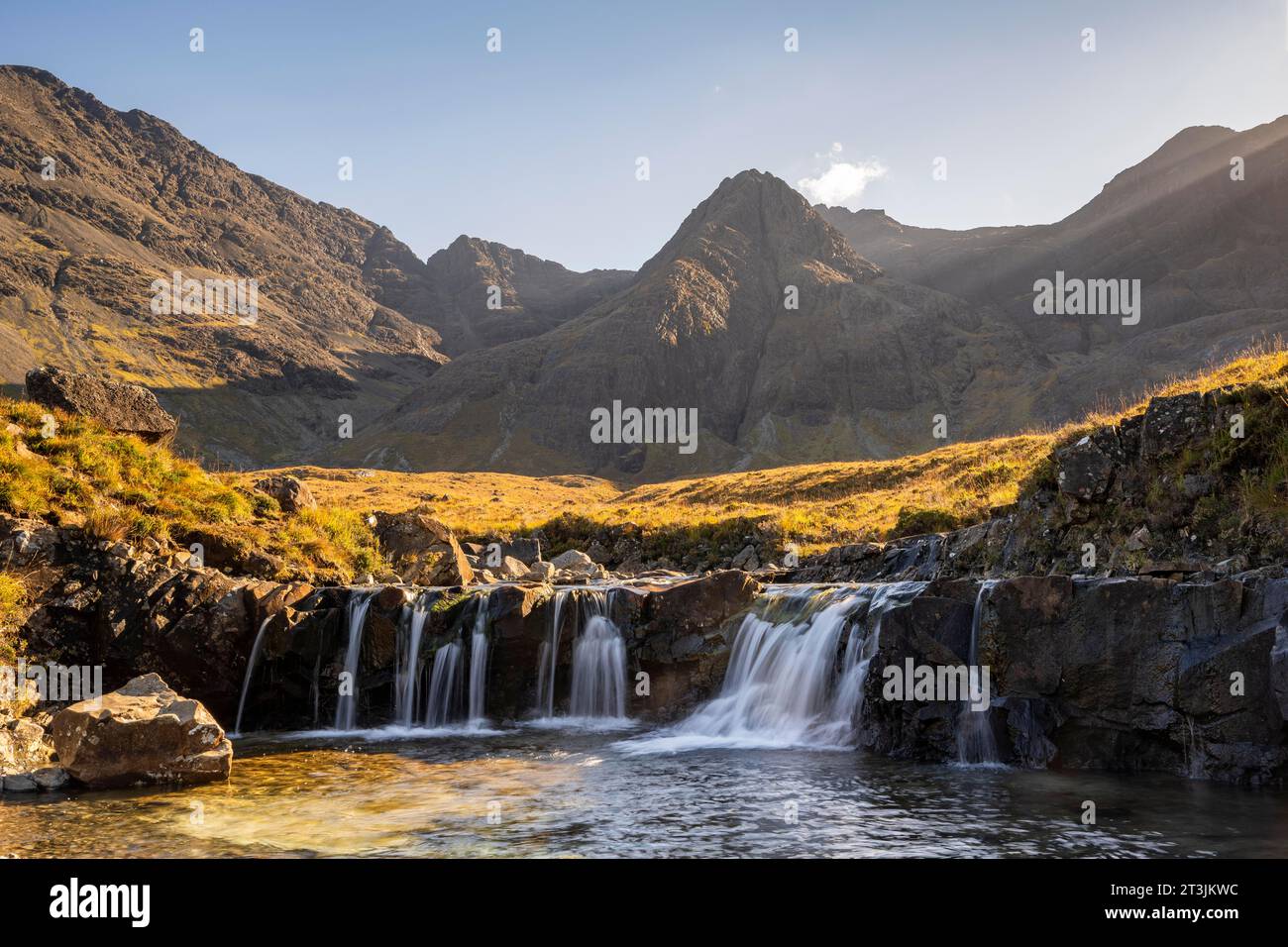 Fairy Pools, Isola di Skye, Highlands, Ebridi interne, Scozia, Regno Unito Foto Stock