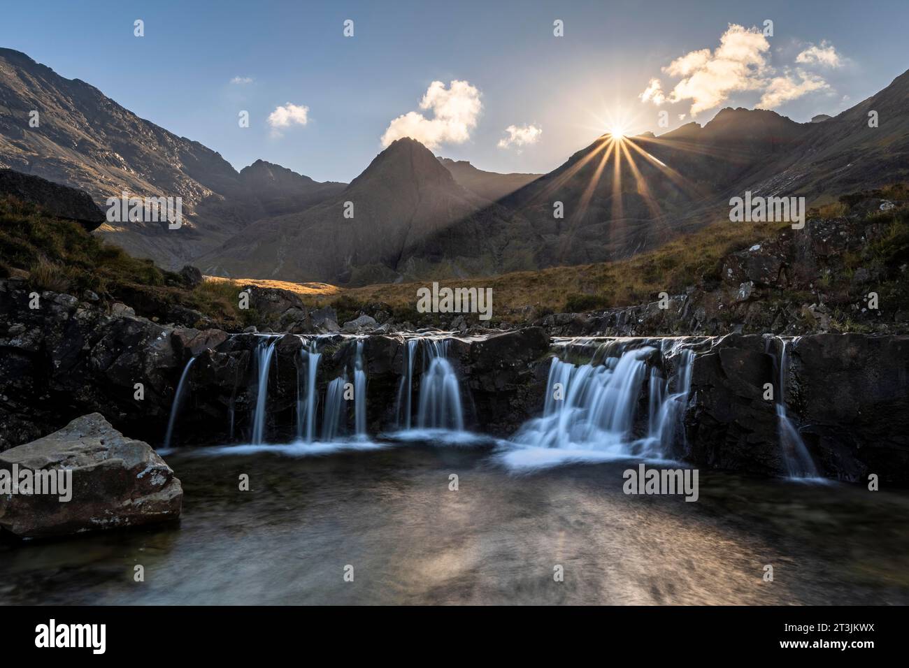 Fairy Pools, Isola di Skye, Highlands, Ebridi interne, Scozia, Regno Unito Foto Stock
