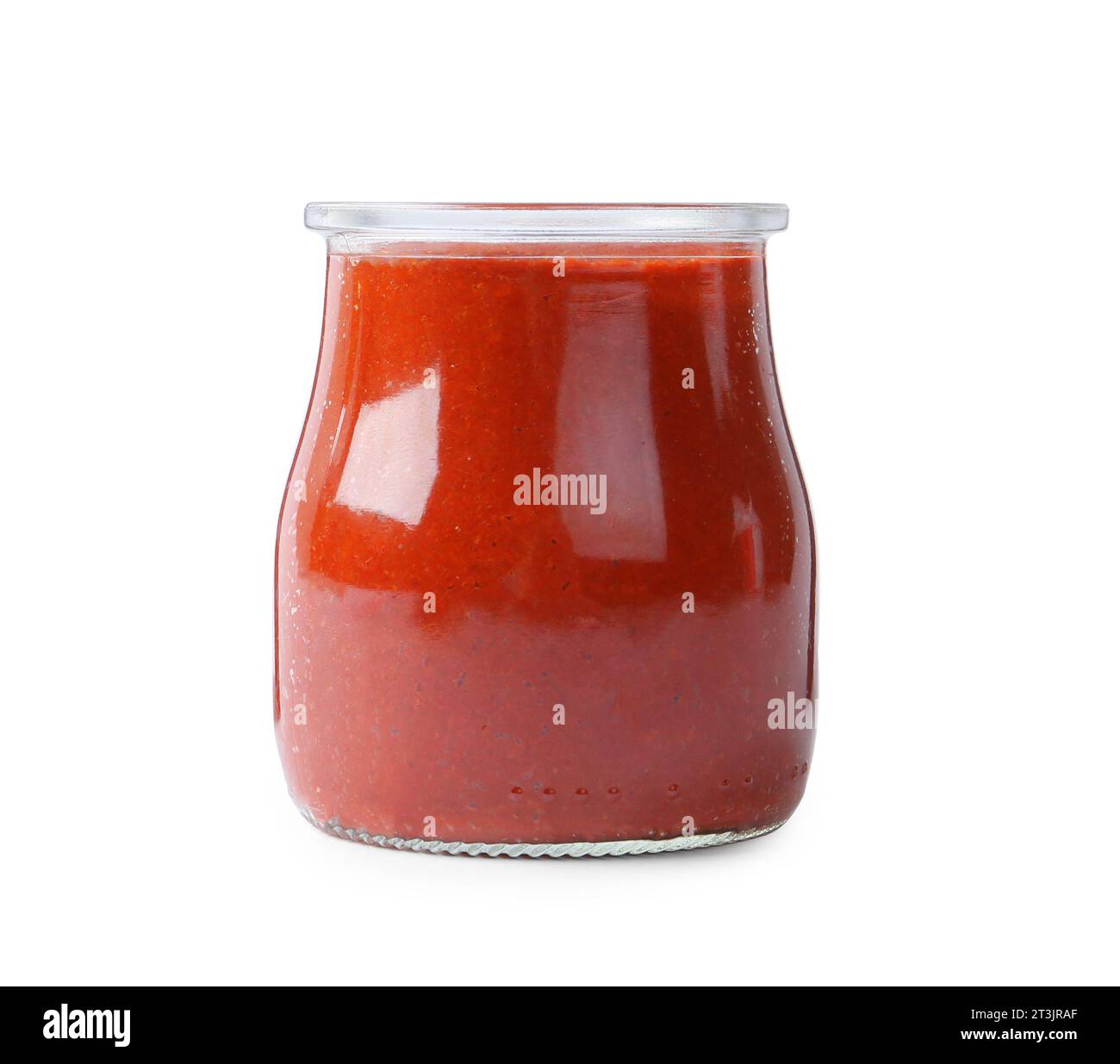 Pasta di curry rossa in vaso di vetro isolato su bianco Foto Stock