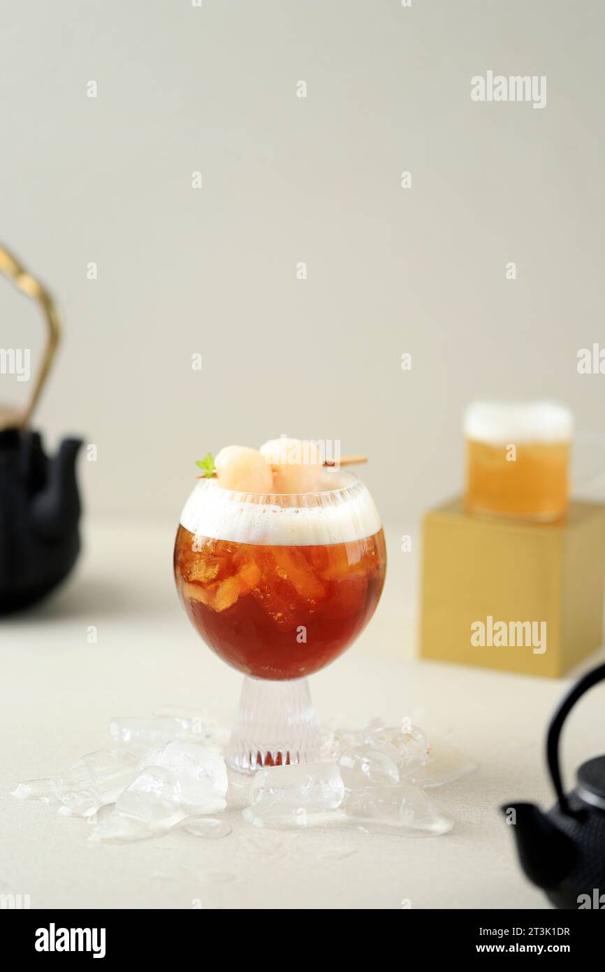 Lychee Ice Tea fatto in casa Foto Stock