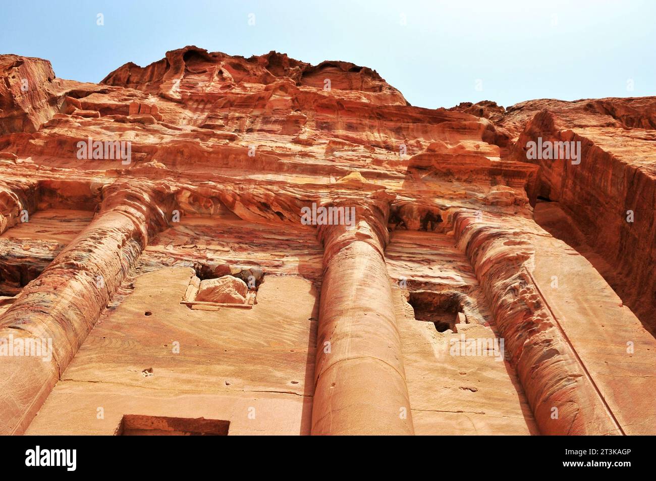 Rovine di antichi templi a Petra, in Giordania Foto Stock