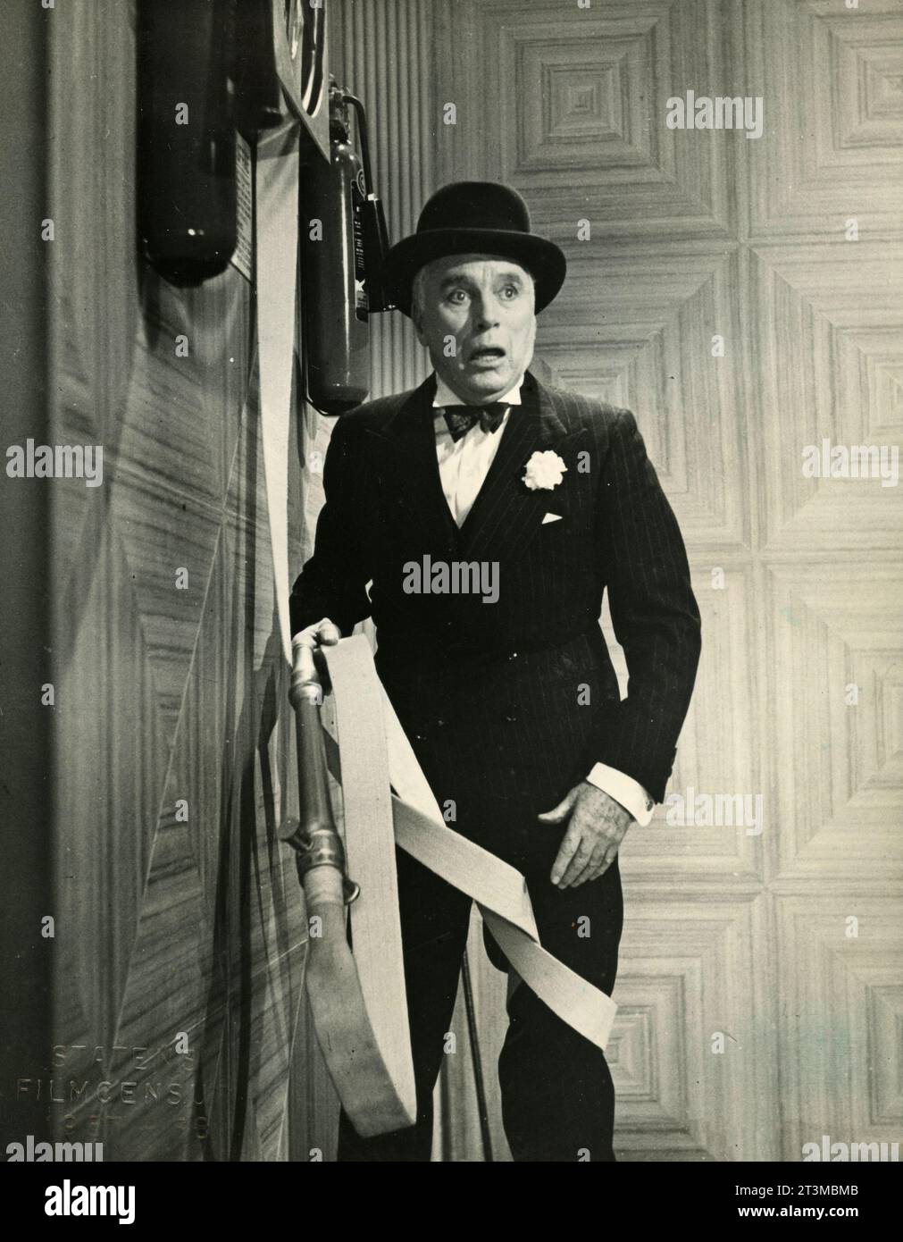 L'attore inglese Charlie Chaplin nel film A King of New York, USA 1957 Foto Stock