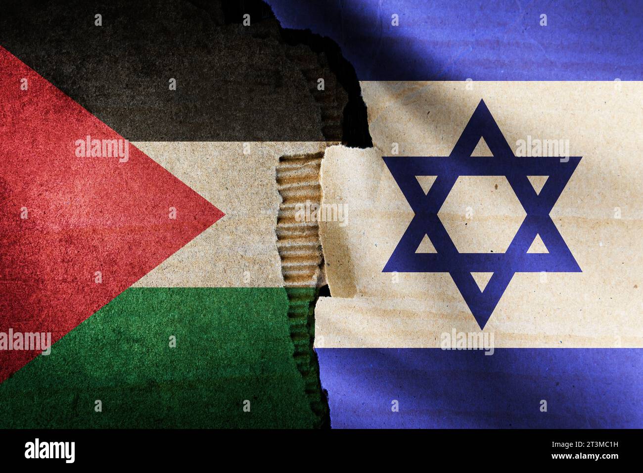 Materiale a schermo intero della crisi militare tra Israele e Palestina, incluso il conflitto nella Striscia di Gaza a causa della guerra Foto Stock
