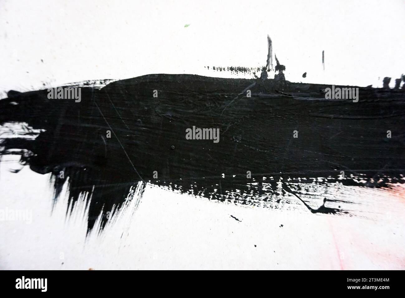 Tratto pennello , pittura di sfondo nero astratto a olio Foto Stock