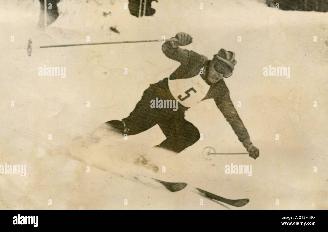 Alle Olimpiadi di Oslo, Norvegia 1952, lo sciatore italiano Zeno Colo Foto Stock