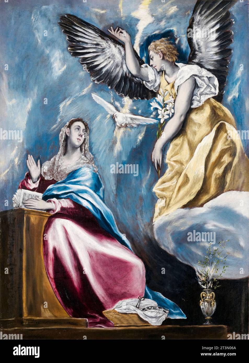 El Greco, l'Annunciazione, pittura ad olio su tela, 1595-1600 Foto Stock