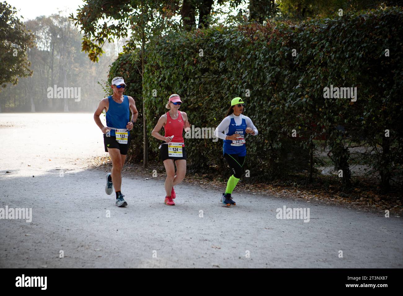 Gara di corsa all'interno del parco, foto scattata il 10/15/2023 all'interno del parco Ducale di Parma Foto Stock