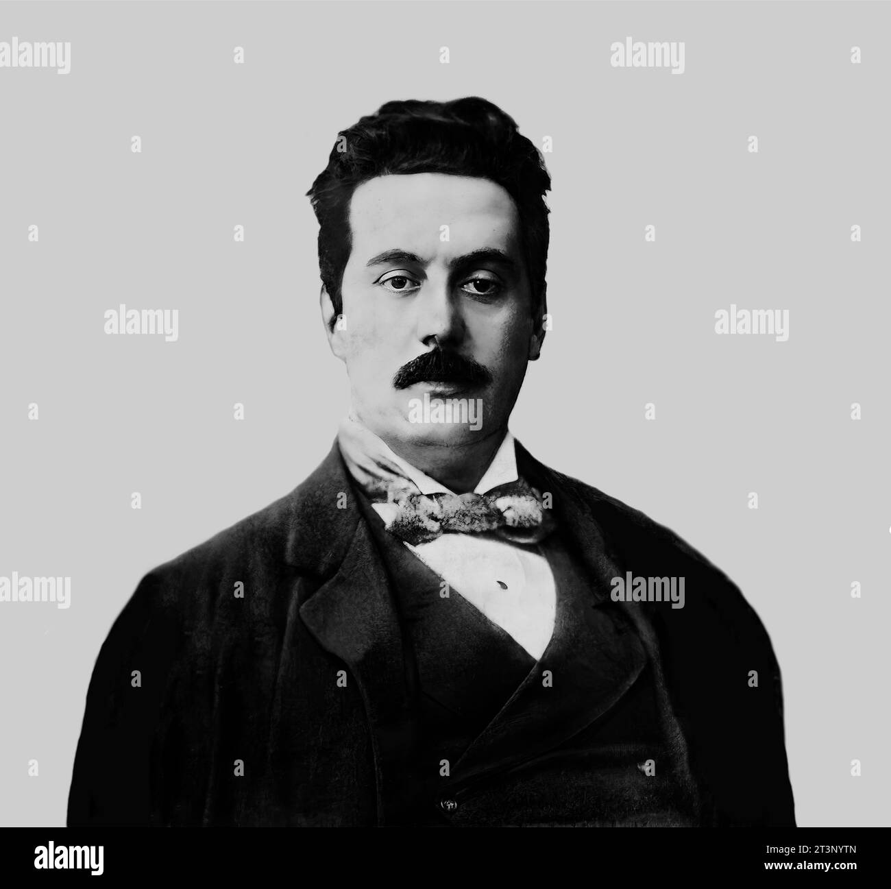 Giacomo Puccini, 1858–1924, compositore italiano, edito digitalmente secondo una fotografia Foto Stock