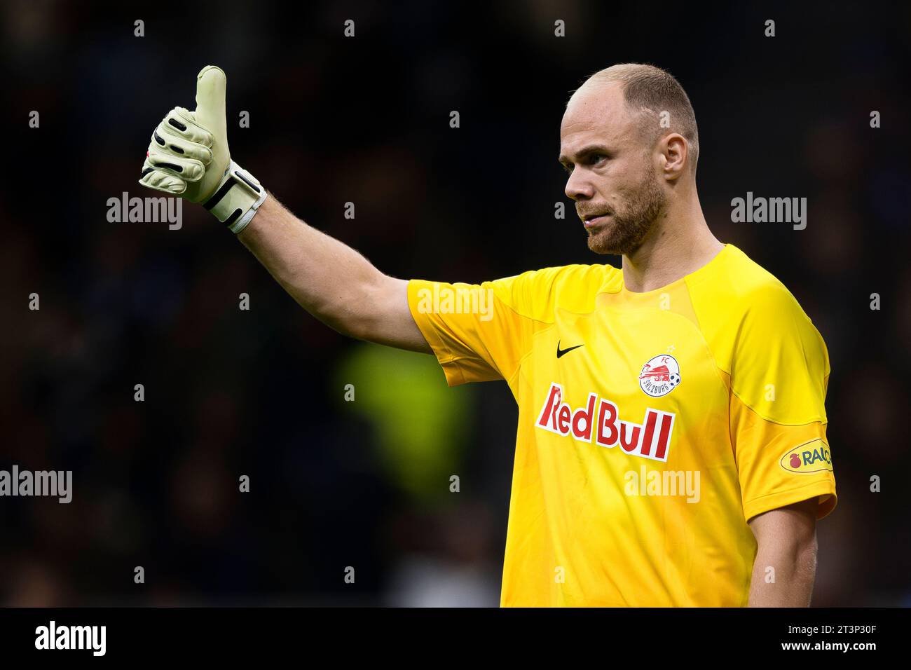 Alexander Schlager del RB Salzburg gesti durante la partita di UEFA Champions League tra FC Internazionale e RB Salzburg. Foto Stock