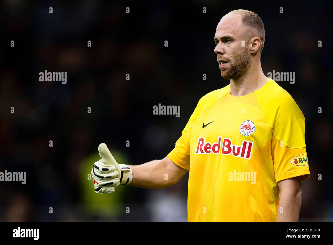 Alexander Schlager del RB Salzburg gesti durante la partita di UEFA Champions League tra FC Internazionale e RB Salzburg. Foto Stock