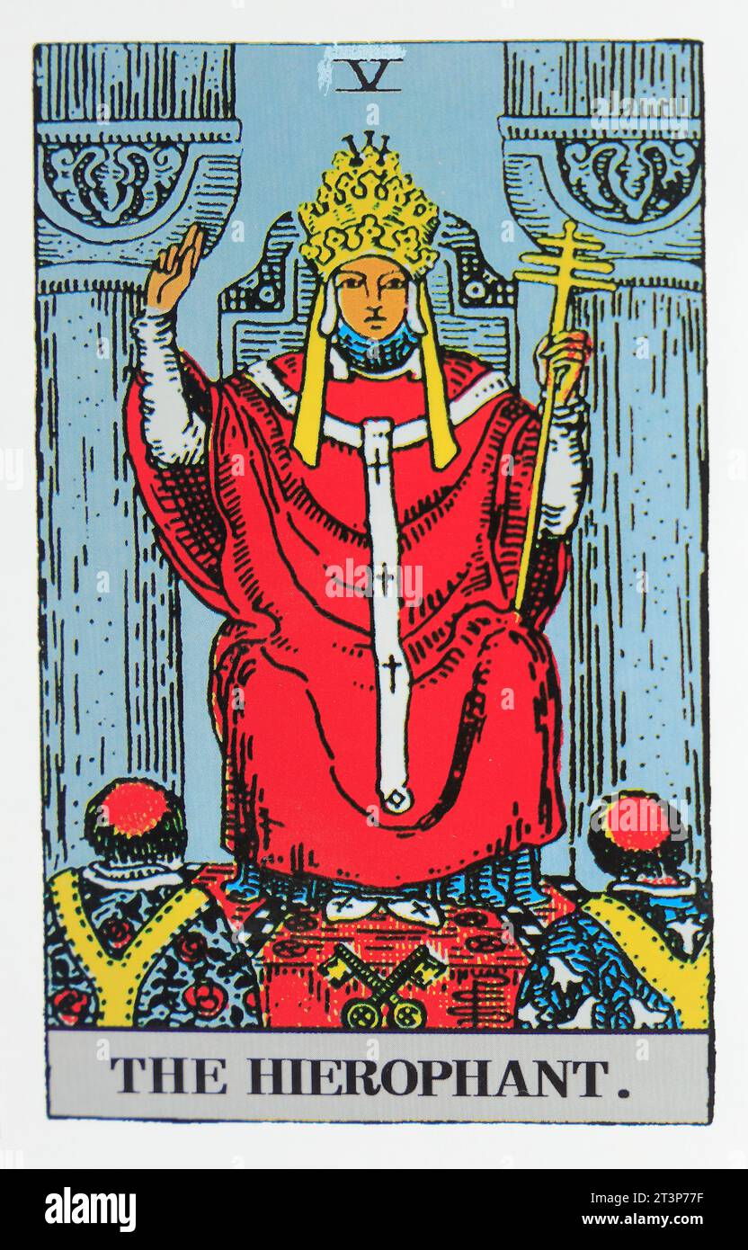 L'Hierophant. Carta singola per tarocchi Foto Stock
