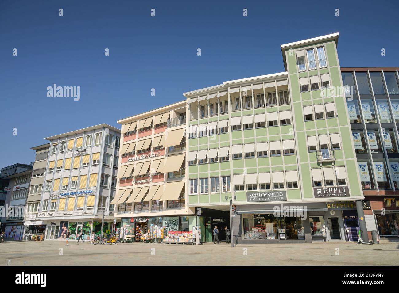 Geschäftshäuser, Marktplatz, Stoccarda, Baden-Württemberg, Deutschland Foto Stock