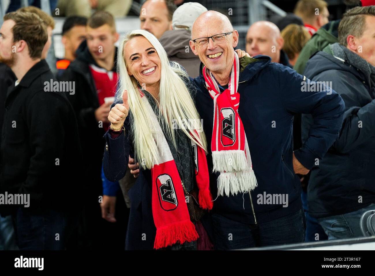 ALKMAAR - tifosi dell'Arizona durante la partita della UEFA Conference League nel gruppo e tra AZ Alkmaar e Aston Villa FC allo stadio AFAS il 26 ottobre 2023 ad Alkmaar, nei Paesi Bassi. ANP ED VAN DE POL Foto Stock