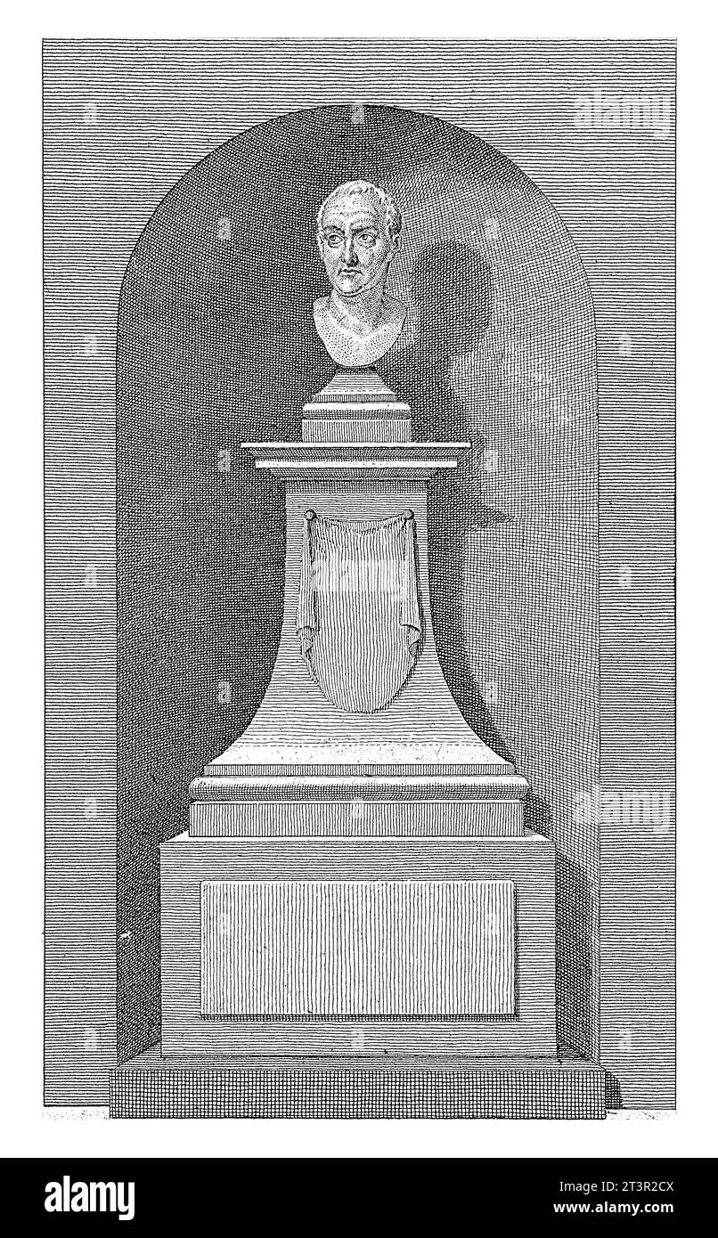 Monumento funebre per Petrus camper, Daniel Vrijdag, dopo Anthony Ziesenis, 1792 nicchia con busto di Petrus camper. Monumento sepolcrale nel Pieterskerk a L. Foto Stock