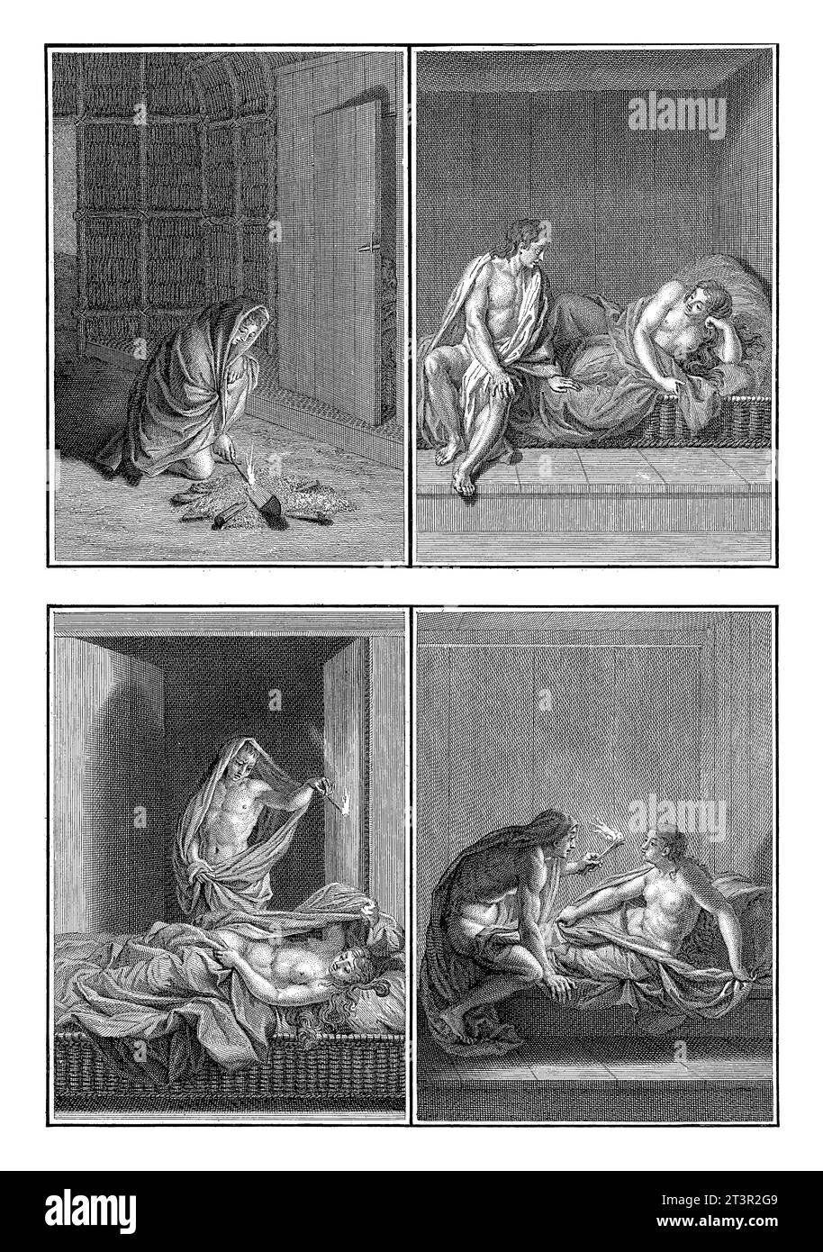 Rituali d'amore, Bernard Picart (laboratorio di), After Bernard Picart, 1722 Magazine con quattro rituali successivi con cui hanno voluto dichiarare l'amore Foto Stock