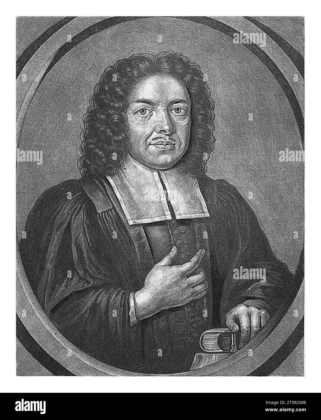 Ritratto del predicatore Michael Hoernlein, Pieter Schenk (i), dopo Seyfried Lammers, 1670 - 1713 Foto Stock