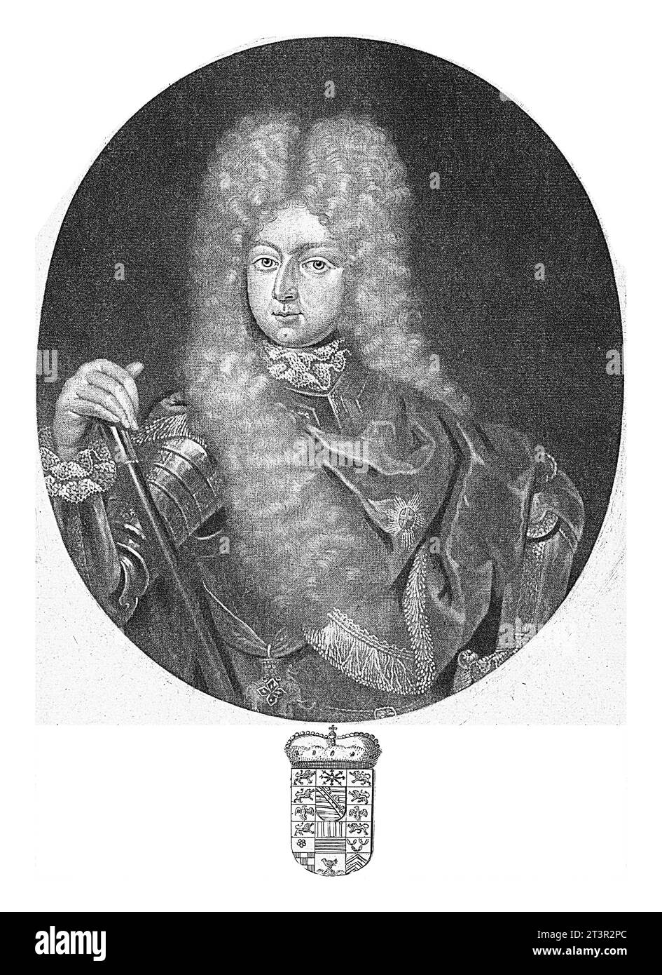 Ritratto di Federico II, duca di Sassonia-Gotha-Altenburg, Pieter Schenk (i), 1670 - 1713 Foto Stock