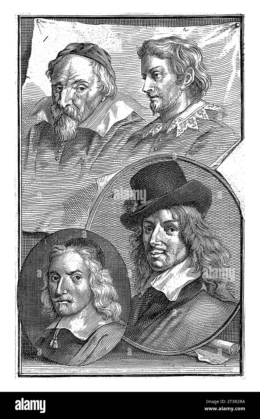 Ritratti di Frans Hals, Wenzel Coebergher, Lucas van Uden e Wybrand de Geest, Jacob Houbraken, 1718 Foto Stock