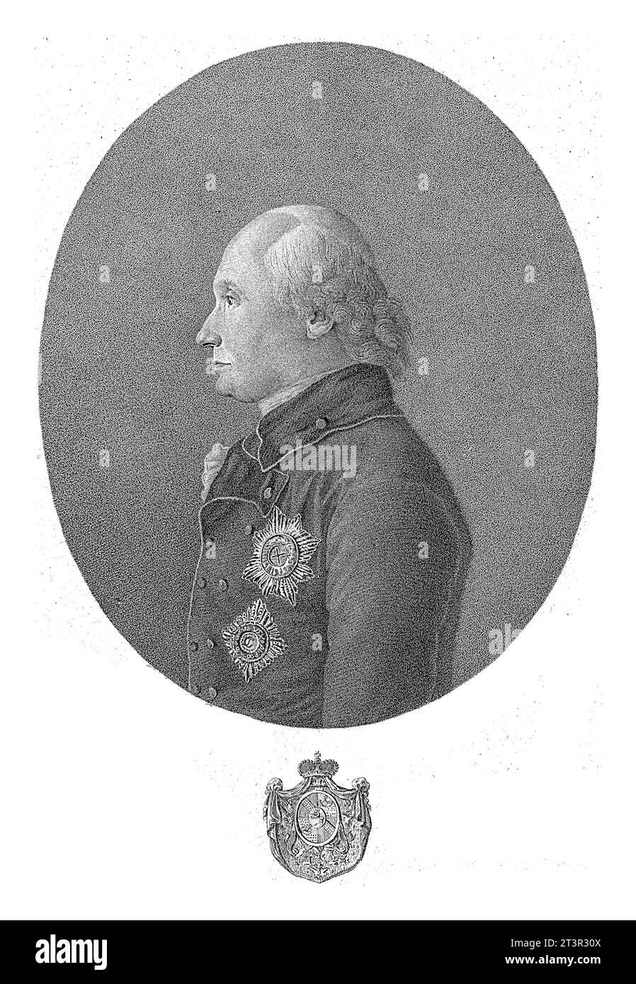 Ritratto di Carlo Enrico di Nassau-Siegen, Franziska Schapfer, dopo Philippe le Clerc, 1794 Ritratto di Carlo Enrico in un ovale. Nel bel mezzo della h. Foto Stock
