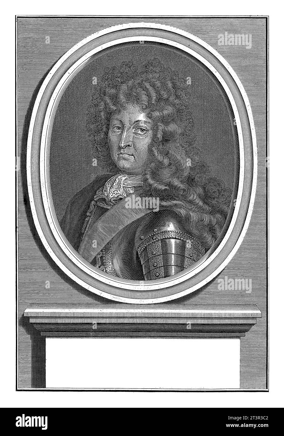 Ritratto di Luigi XIV, re di Francia, Bernard Picart, 1728, vintage inciso. Foto Stock