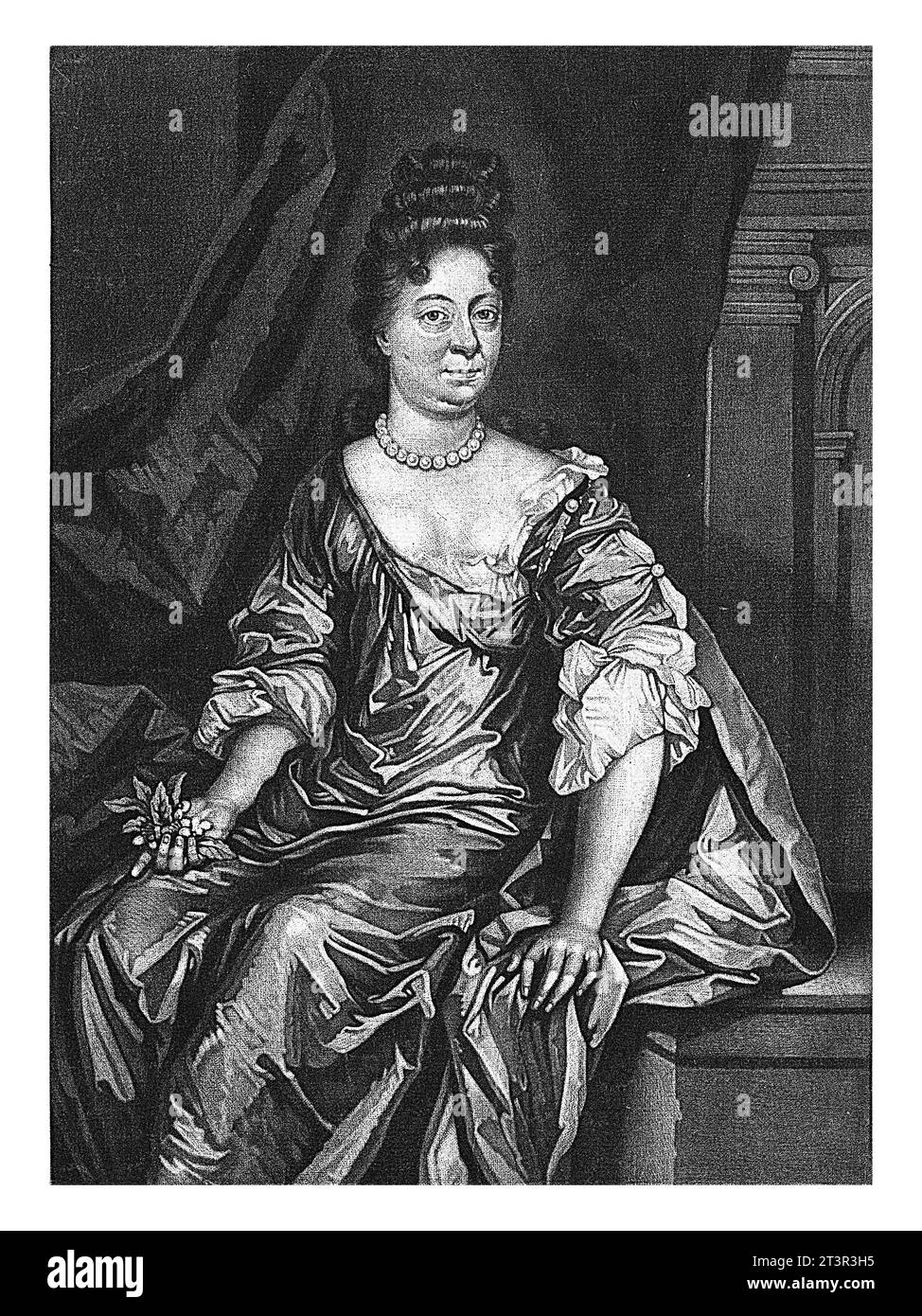 Ritratto di Charlotta Sophia, Principessa del Kurland, Pieter Schenk (i), 1670 - 1713 Foto Stock