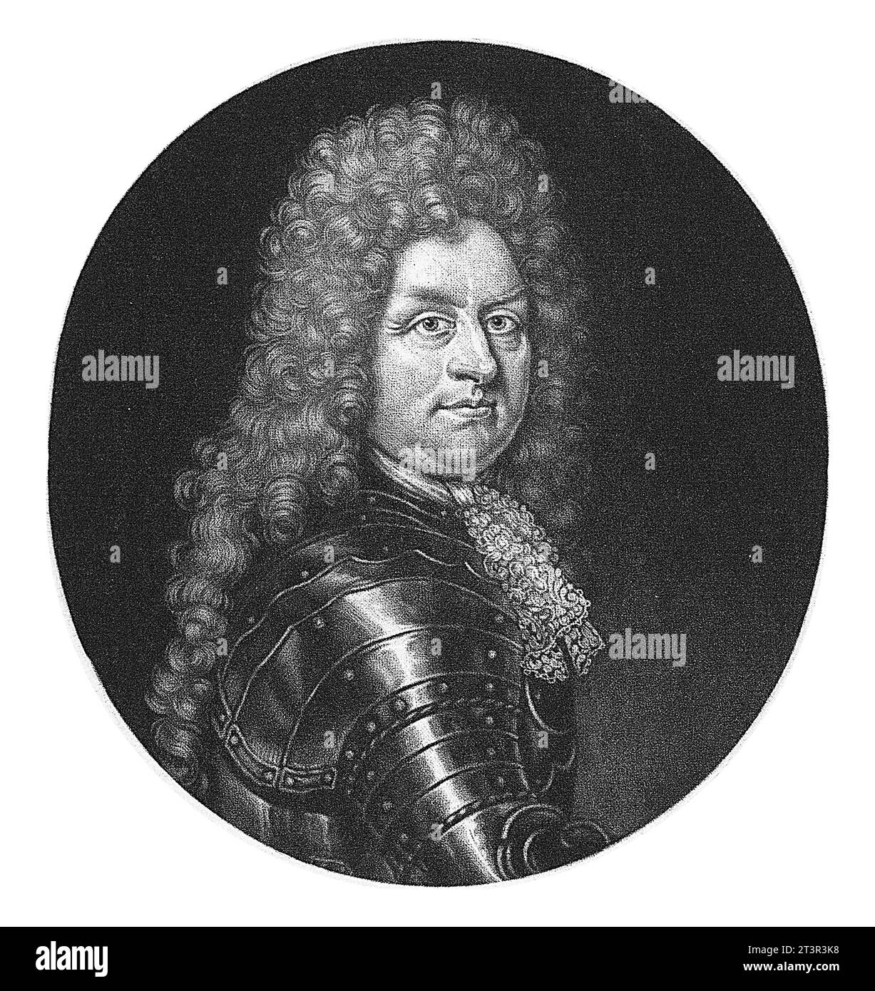 Ritratto di Godard, Barone van Reede-Ginckel, Conte di Athlone, Pieter Schenk (i), dopo Richard White, 1670 - 1713 Foto Stock