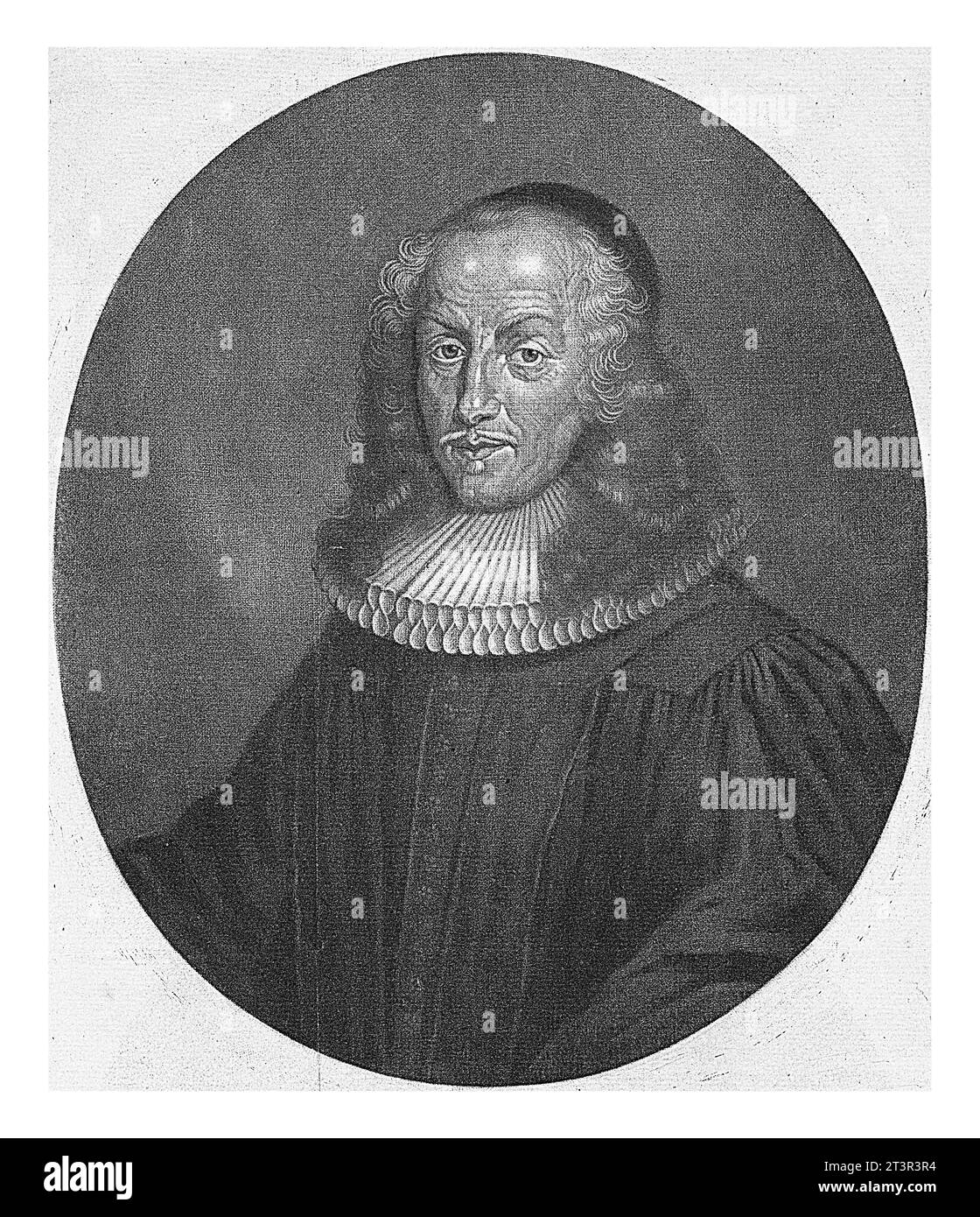 Ritratto del teologo Philipp Jacob Spener, Pieter Schenk (i), 1670 - 1713, vintage inciso. Foto Stock