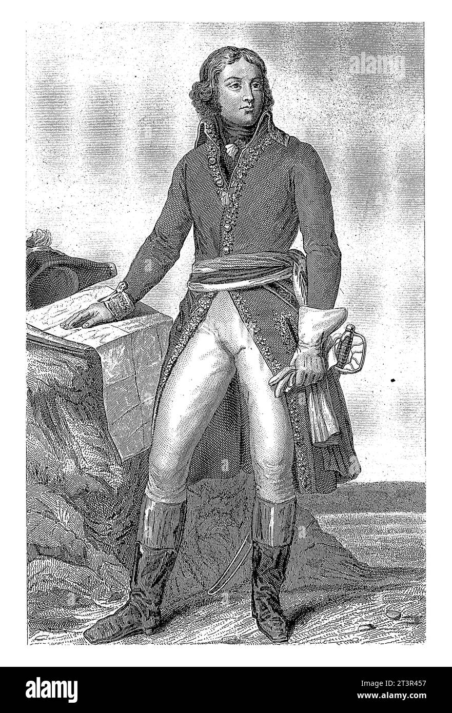 Portret van Louis Lazare Hoche, Charles Gavard (forse), dopo Ary Scheffer, 1838 - 1841 Foto Stock