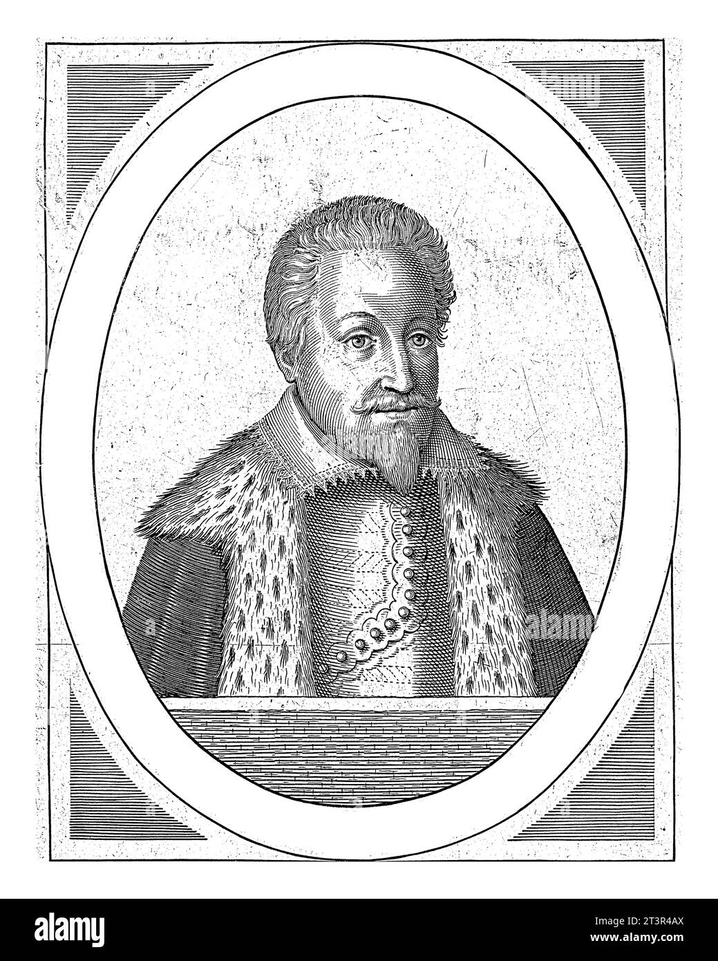 Ritratto di Cristiano IV, re di Danimarca e Norvegia, Hendrick Hondius (i), 1608 Busto a destra di Cristiano IV, re di Danimarca e Norvegia Foto Stock