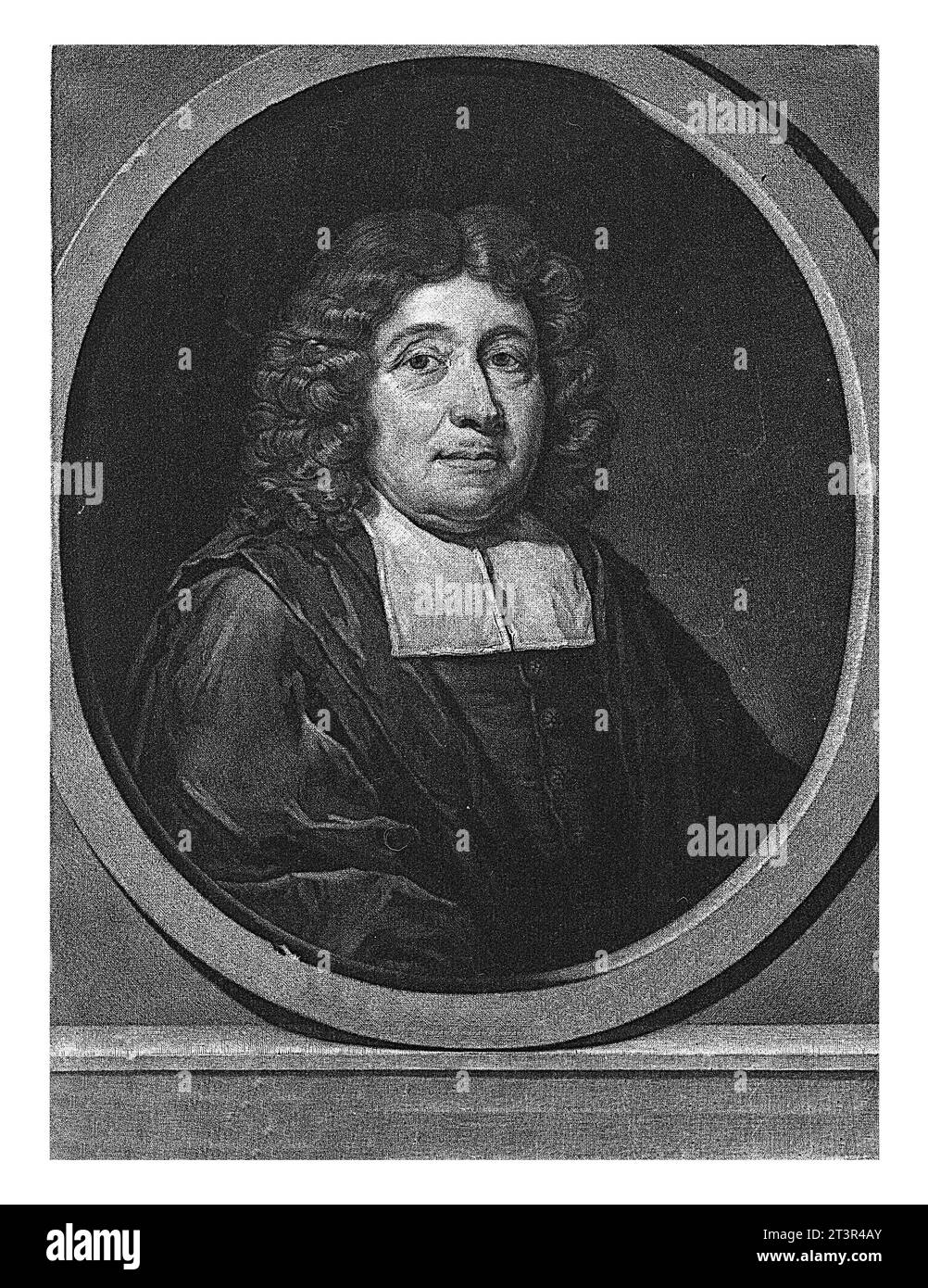 Ritratto di Bernardus Homoet, Pieter Schenk (i), 1670 - 1713 Bernardus Homoet, predicatore ad Amsterdam. Foto Stock
