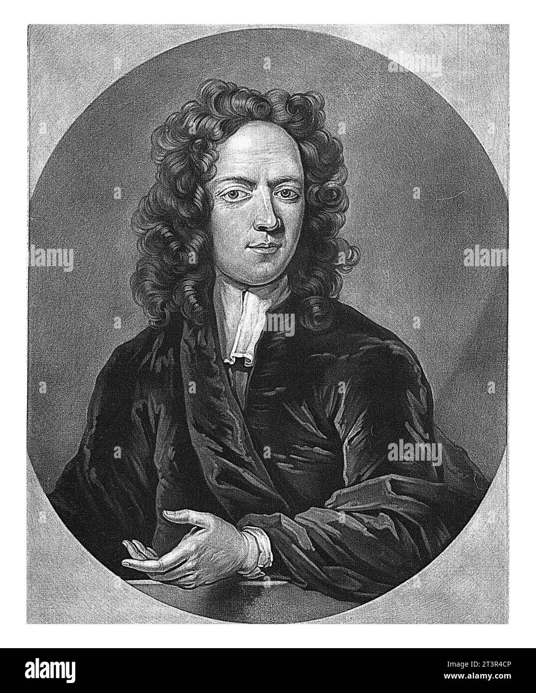 Ritratto del predicatore Johann Heinrich Caulius, Pieter Schenk (i), dopo Herman Hendrik quiter (II), 1670 - 1713 Foto Stock