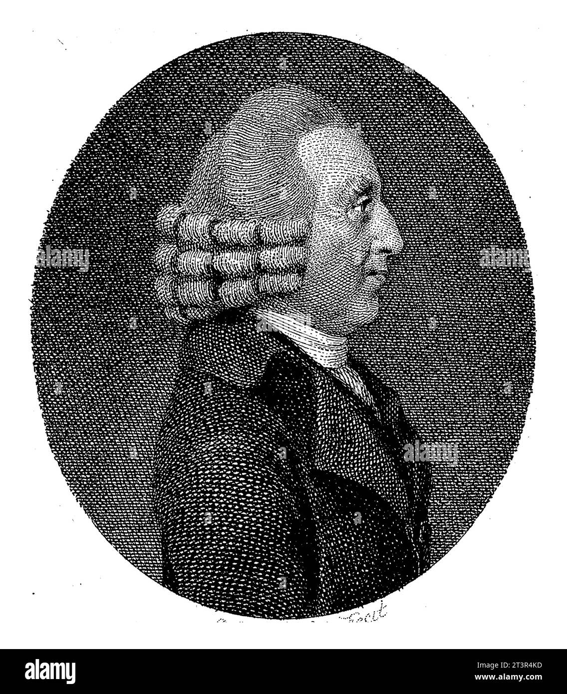 Ritratto di Cornelis de Vries, Reinier Vinkeles (i), 1802 Portet del ministro mennonita e scrittore Cornelis de Vries. Foto Stock