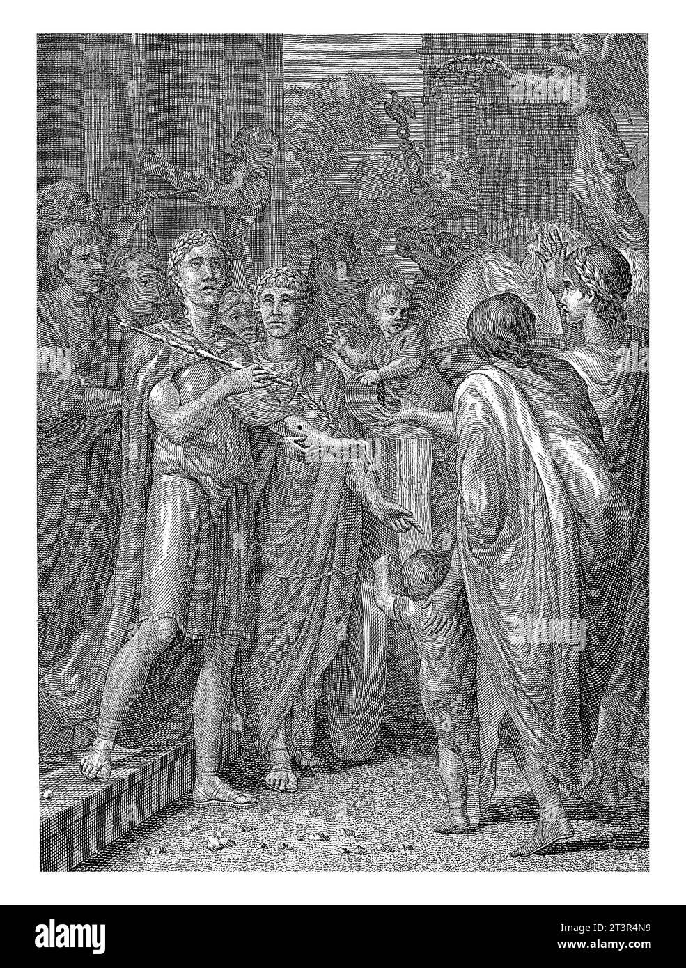 Processione trionfale di Germanico, Louis E.F. Garreau, dopo Jean Grandjean, 1783 la processione trionfale di Germanico a Roma. Durante questa immissione, Foto Stock