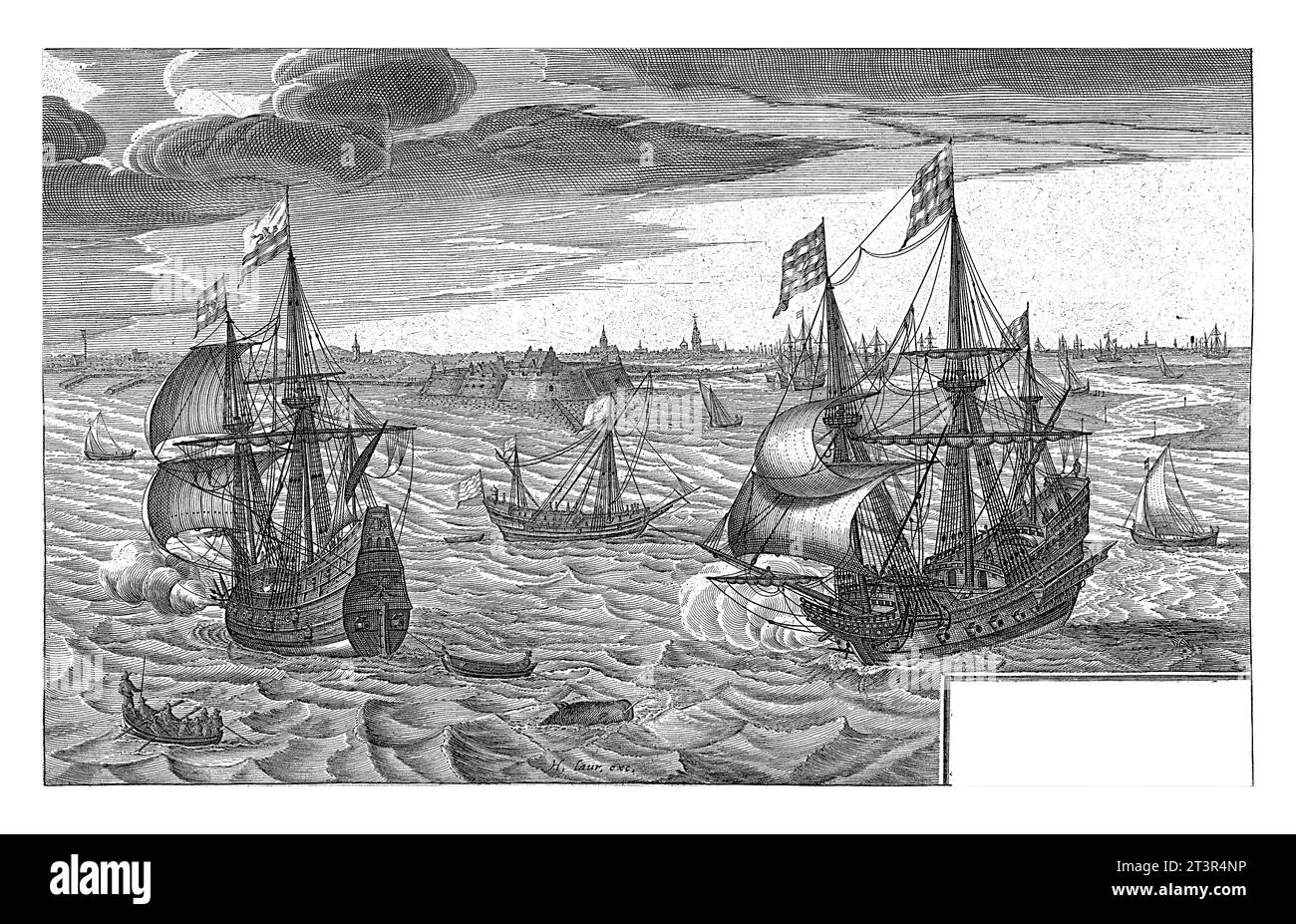 Navy, View, Fort, Rammekens, Robert de Baudous, Hendrik Cornelisz. Vroom, 1591-1659, Sea Fleet, Fortress Foto Stock