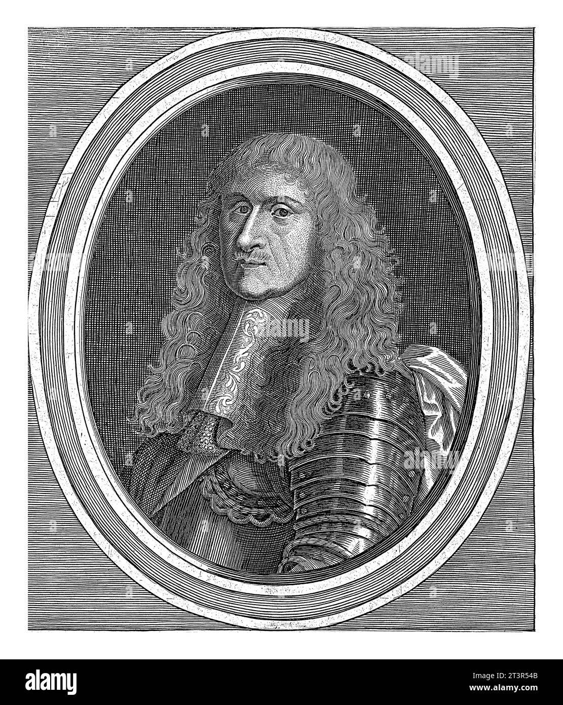 Ritratto di Antonio D'Aumont, Gerard Bouttats, c. 1655 - c. 1668 Ritratto in una cornice ovale di Antonio D'Aumont, Maresciallo di Francia e Governatore di pari Foto Stock