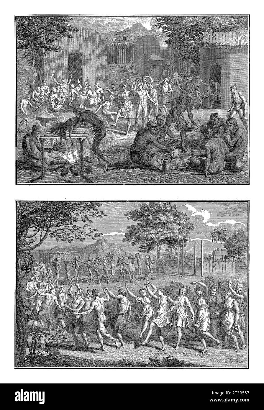Funerale Rites of Canadian Indians, Bernard Picart (laboratorio di), dopo Bernard Picart, 1723. Foto Stock