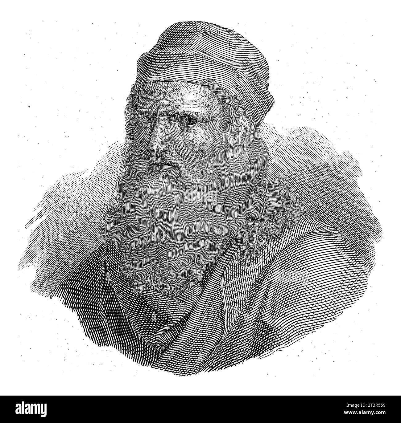 Ritratto dell'artista Leonardo da Vinci, Magonio, dopo Giuseppe Bossi, 1800 - 1899 Foto Stock