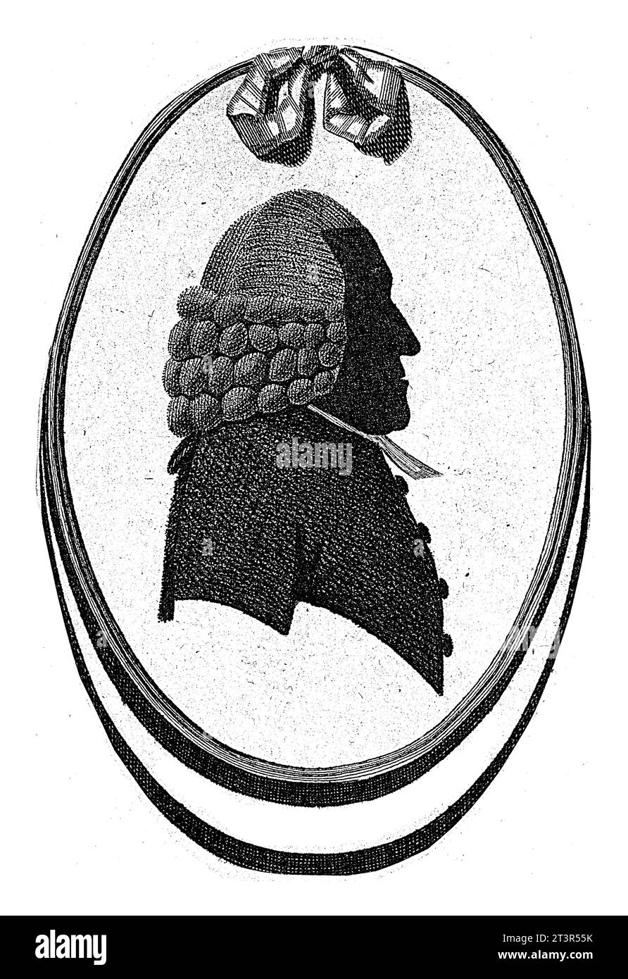 Ritratto silhouette di Bartholomeus van Velsen, Govert Kitsen, 1776 - 1810 Ritratto di Bartholomeus van Velsen, predicatore in varie città olandesi. Foto Stock