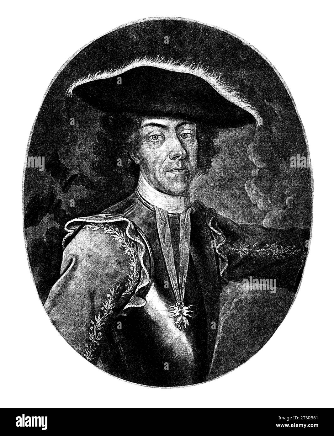 Ritratto di Eugenio di Savoia, Pieter Schenk (i), dopo David Hoyer, 1706 - 1713 Eugenio, Principe di Savoia e generale d'Austria. Foto Stock