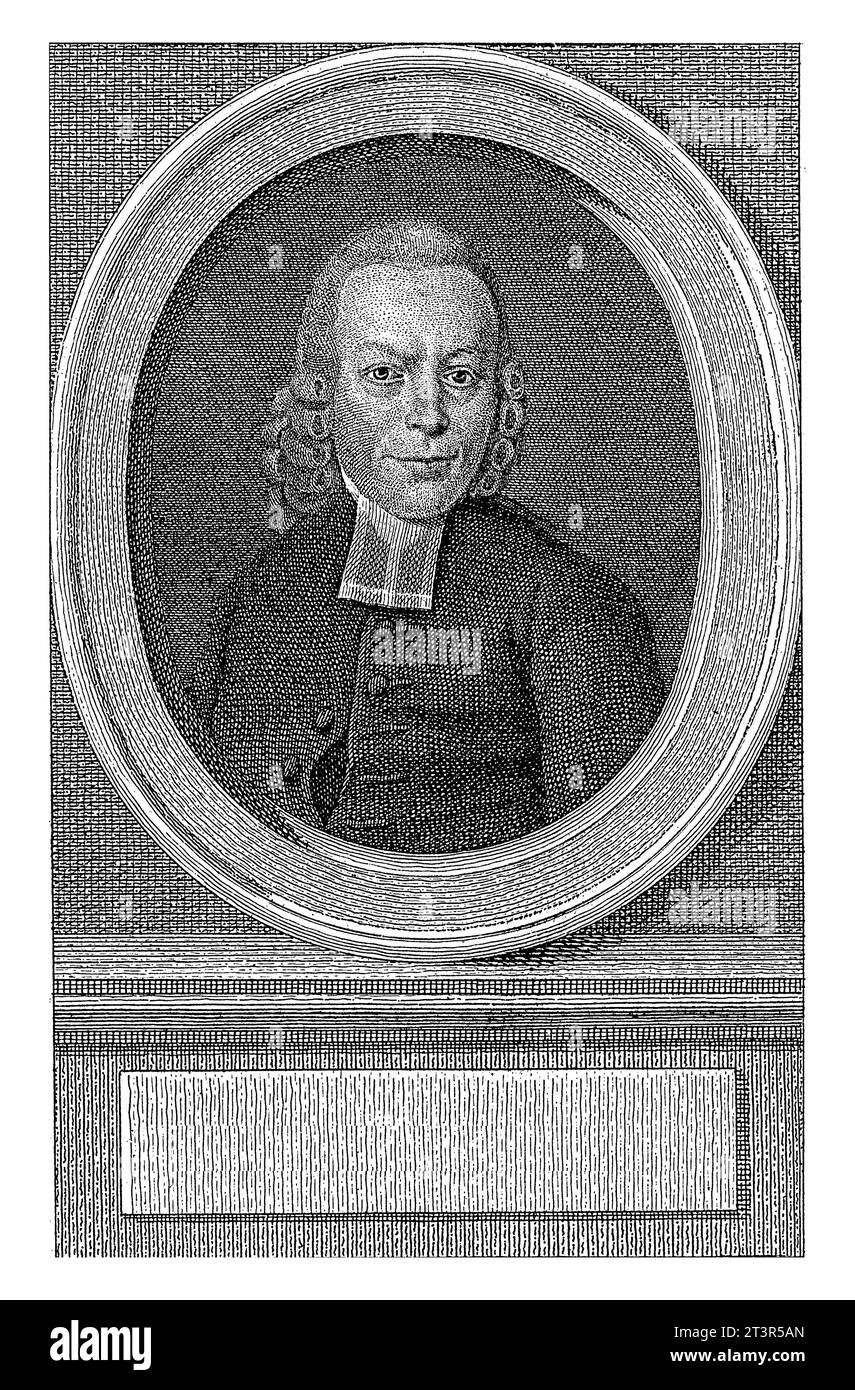 Ritratto di Allard Hulshoff, Reinier Vinkeles (i), 1786 - 1809 Ritratto del ministro mennonita olandese Allard Hulshoff. Foto Stock