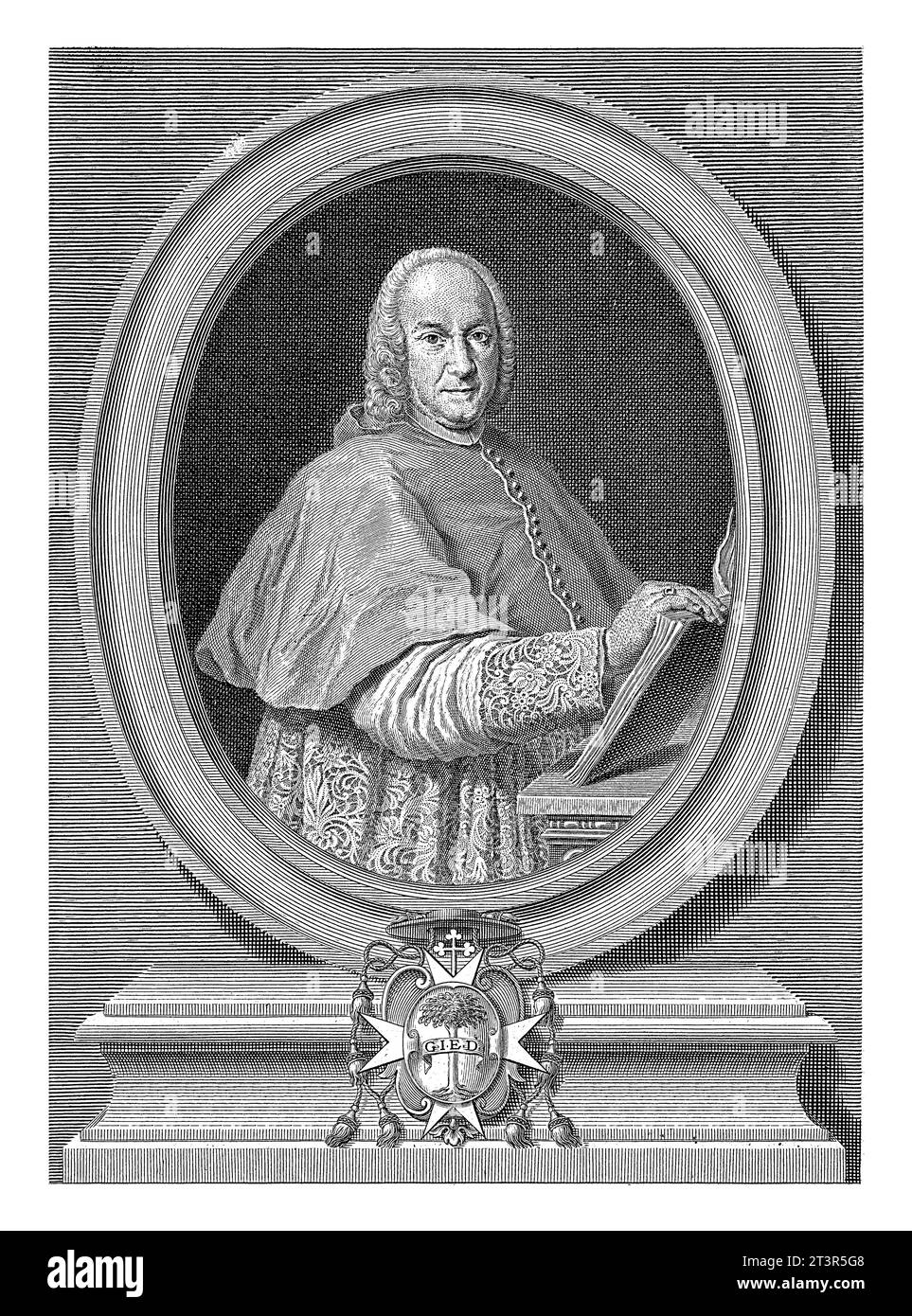 Ritratto di un cardinale, Francesco Barbazza (forse), 1775 - 1785 circa Ritratto di un cardinale in ovale. Foto Stock