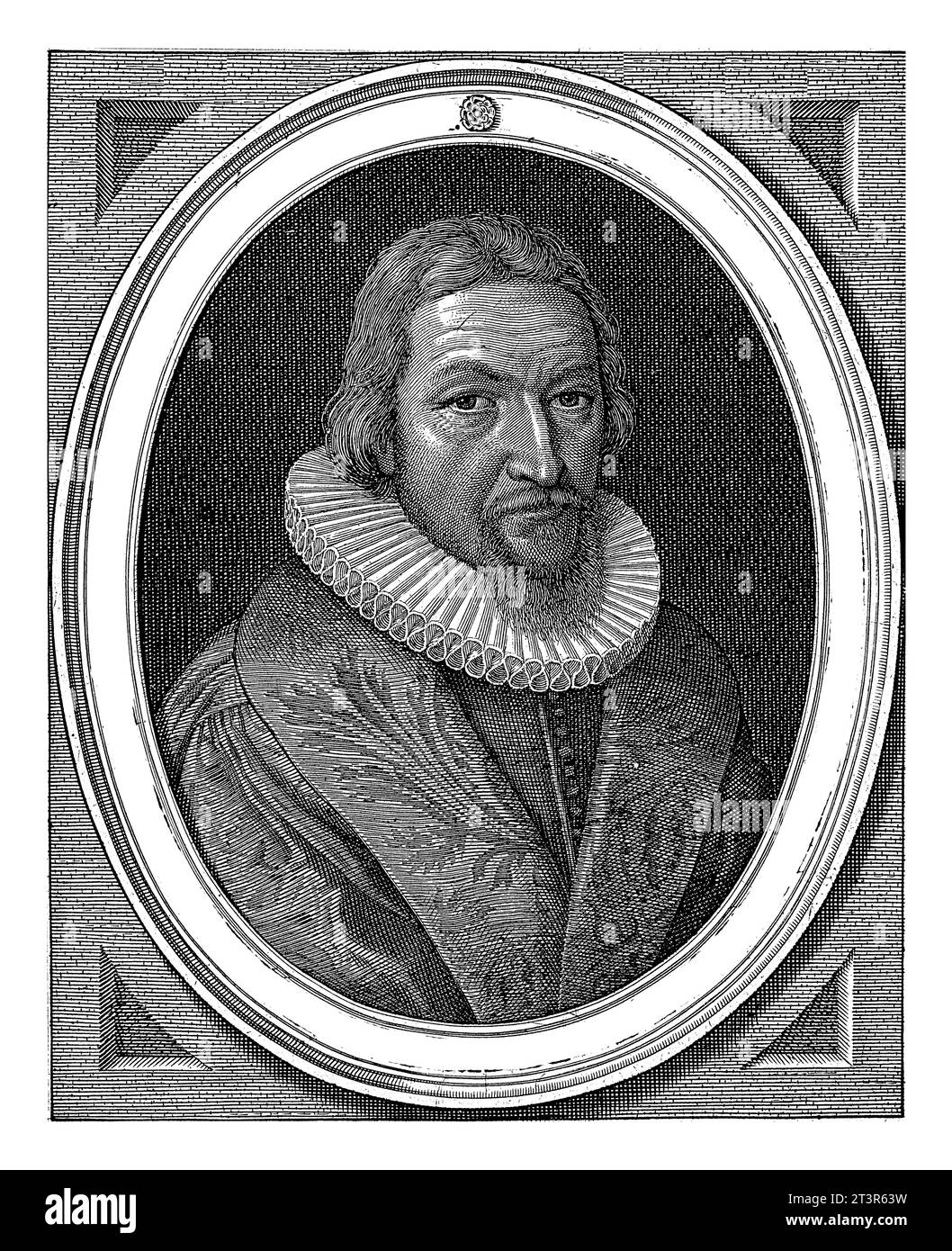 Ritratto di Christiaan Mattia, Simon van de Passe, 1637 Ritratto del ministro e professore Christiaan Mattia, all'età di 53 anni. Foto Stock