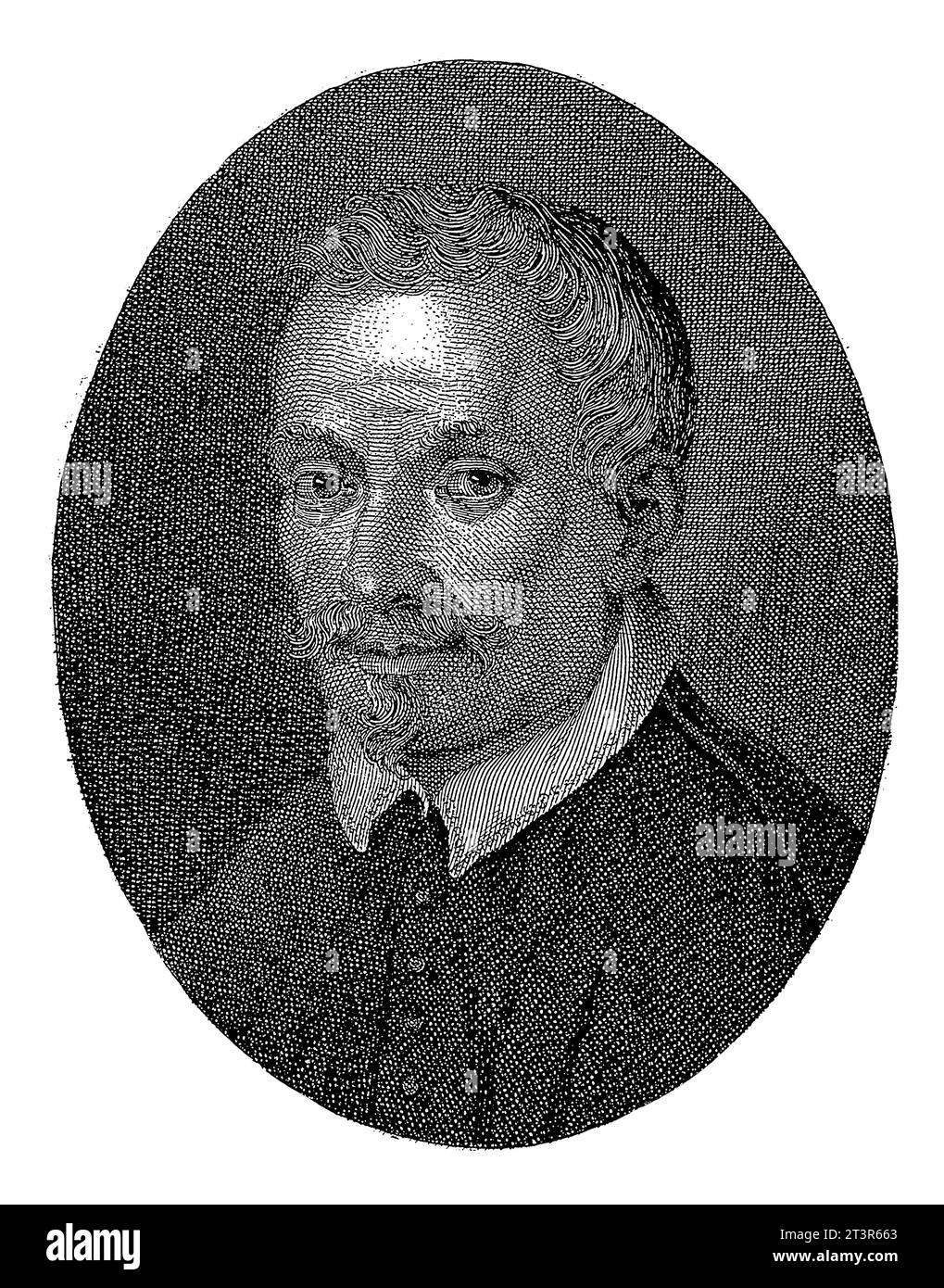 Ritratto dello scrittore Benedetto Buommatei, Paolo Caronni, 1789 - 1842, vintage inciso. Foto Stock